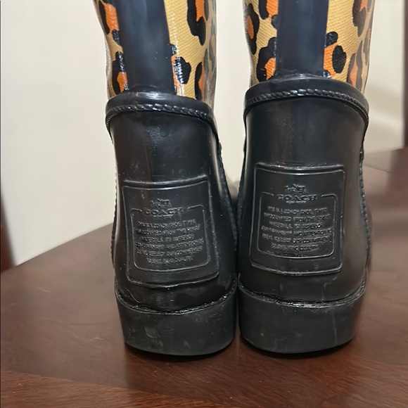 COACH Tristee Leopard Waterproof Lace-Up Rain Boots - Picture 2 of 12